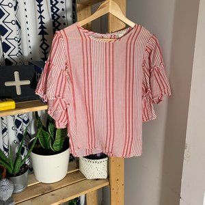 Blouse with ruffle sleeves